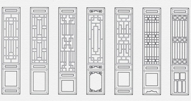 武城常用中式仿古花窗图案隔断设计图